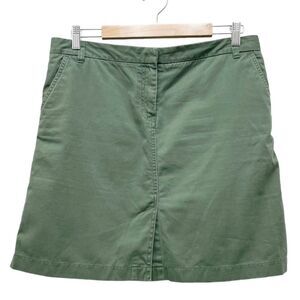 Vintage Y2K J. Crew Pine Green Mini Cotton Chino A-Line Skirt Size 12P 12 Petite